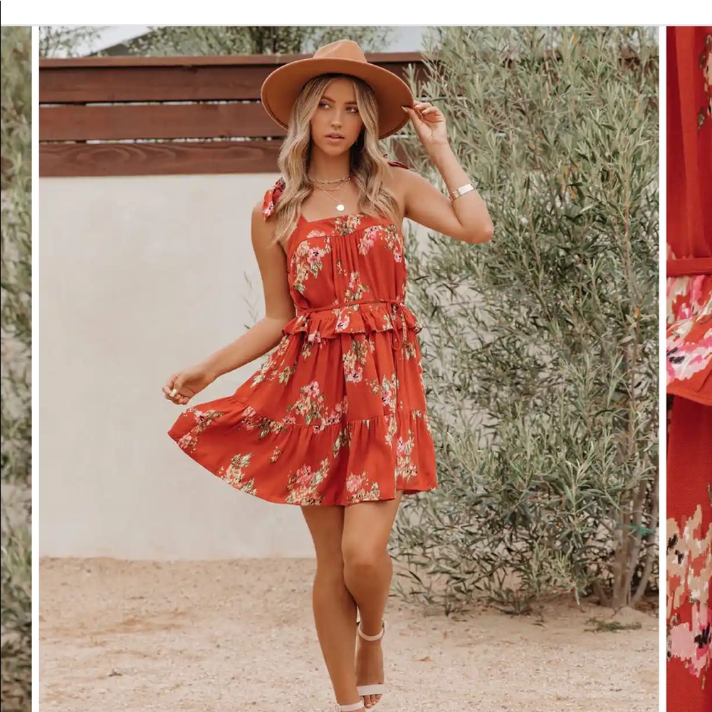 NWT Size Medium - Kumar Floral Ruffle Tiered Babydoll Dress